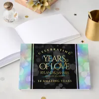 Elegant 34th Opal Wedding Anniversary Celebration Foil Guest Book