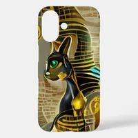 Ancient Egyptian Cat Goddess Bastet AI Art iPhone 16 Case