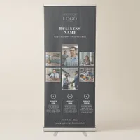 Black Professional Photo Collage Business Logo Retractable Banner