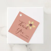 Pink Spring Flowers Thank You Botanical Pretty Favor Tags