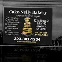 Gold, Rose G, Glitter Bakery Cake Magnetic Black Car Magnet