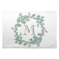 Floral Wreath Monogram Cloth Placemat