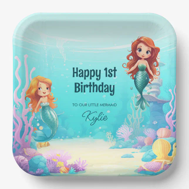 Little Mermaids Under the Sea Birthday Party Paper Plates