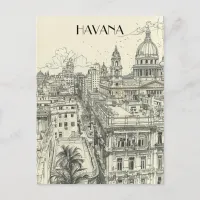 Havana Cuba Travel Postcard