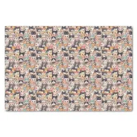 Anime cats repeating pattern tissue paper