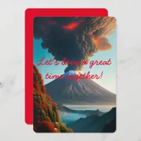 Let's lava a great time together! Volcano Wordplay Invitation