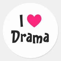 I Love Drama Classic Round Sticker