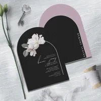 Arch Florals Bridal Shower Black Mauve Arch ID967 Invitation