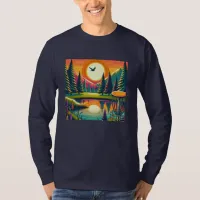 Retro Disc Golf Sunset and Trees T-Shirt