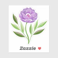 Purple Wildflower Custom-Cut Vinyl Sticker