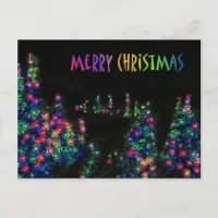 Merry Christmas Tree Lights Postcard