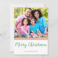 Mint Pink Christmas Candy Cane Holiday Photo