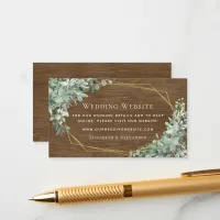 Rustic Wood Eucalyptus Greenery Wedding Website Enclosure Card