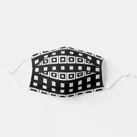Trendy Chic Black & White Op Art Geometric Pattern Adult Cloth Face Mask