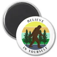 Believe in Yourself | Vintage Sunset Bigfoot   Magnet