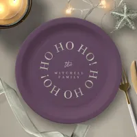 Purple Green Christmas Ho Ho Ho ID1009 Paper Plates