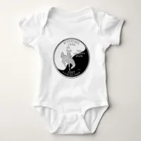 Faux Wyoming State Quarter Baby Bodysuit