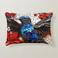 Cute Colorful Hummingbird Mosaics  Accent Pillow