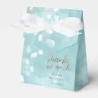 Watercolor Snowdrops Thank You Teal/Copper ID726 Favor Boxes