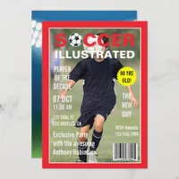 Magazine Celebrity Soccer Birthday Party photo Invitation