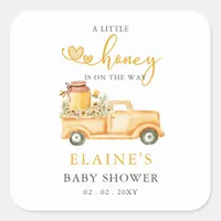 Little Honey Is On The Way Honey bee Baby Shower  Square Sticker