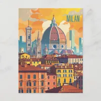 Travel to Milan Postcard