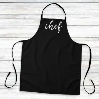 Classic Black Minimal Simple Stylish Kitchen Chef Apron