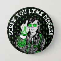 SCREW You Lyme Disease Awareness Ribbons Button