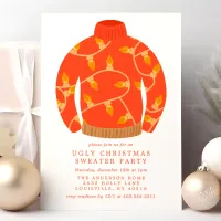 Tacky String Lights Ugly Christmas Sweater Party Invitation