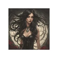 Sexy Woman in Black Wood Wall Art