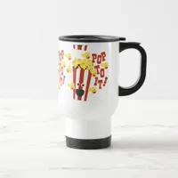 Pop To It Fun Hot Fresh Popcorn Cartoon Slogan Travel Mug