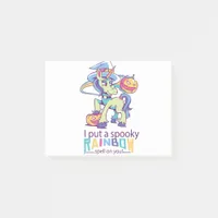 Spooky Rainbow Spell Halloween Unicorn Witch Post-it Notes