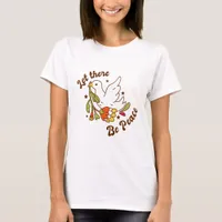 Let There Be Peace Dove and Flowers T-Shirt