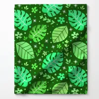 Green Tropical Monstera Leaf Pattern Fabric