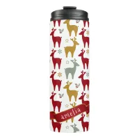 Red Christmas Reindeer Pattern#12 ID1009 Thermal Tumbler