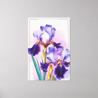 *~* Irises Flower Artsy Iris Painting AP84 Canvas Print