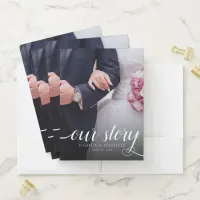 Elegant Our Story Photo Wedding Handwritten Pocket Folder