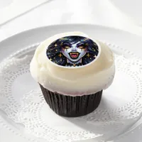 Vampire with Gold Fangs Full Moon Halloween Party Edible Frosting Rounds