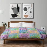 Colorful ceramic tile imitation geometric pattern duvet cover