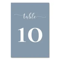 Simple Modern Dusty Blue Wedding Table Number