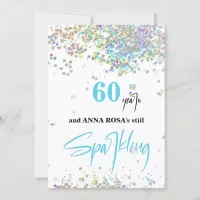 *~* Chic 60th Birthday White Sparkling Party Invitation