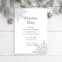 White Snowflake Holiday Christmas Party Invitation