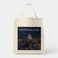 United States Capitol Building at Night Tote Bag