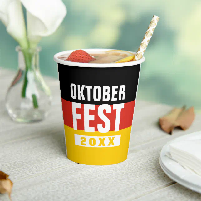 Oktoberfest Octoberfest German Flag Paper Cups