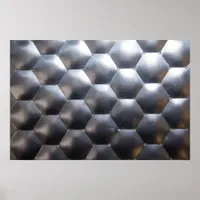 Hexagon 3D Effect - Metal Pattern Texture - Poster