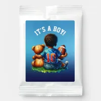 Football Baby Boy and Teddy Baby Shower It's a Boy Hot Chocolate Drink Mix