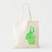 Simple Minimal Green Grass Gradient Easter Bunny  Tote Bag