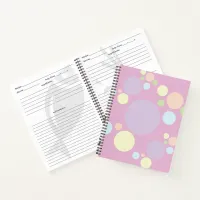 Pastel circles on a pink background | notebook