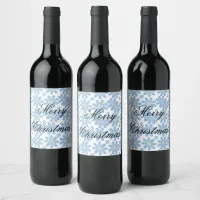 Blue Floral Pattern - Wine Labels