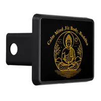 Gold Looking Buddha Seated in Serene Meditation Hitch Cover